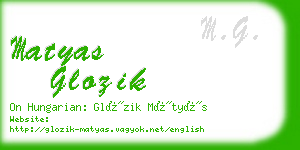 matyas glozik business card